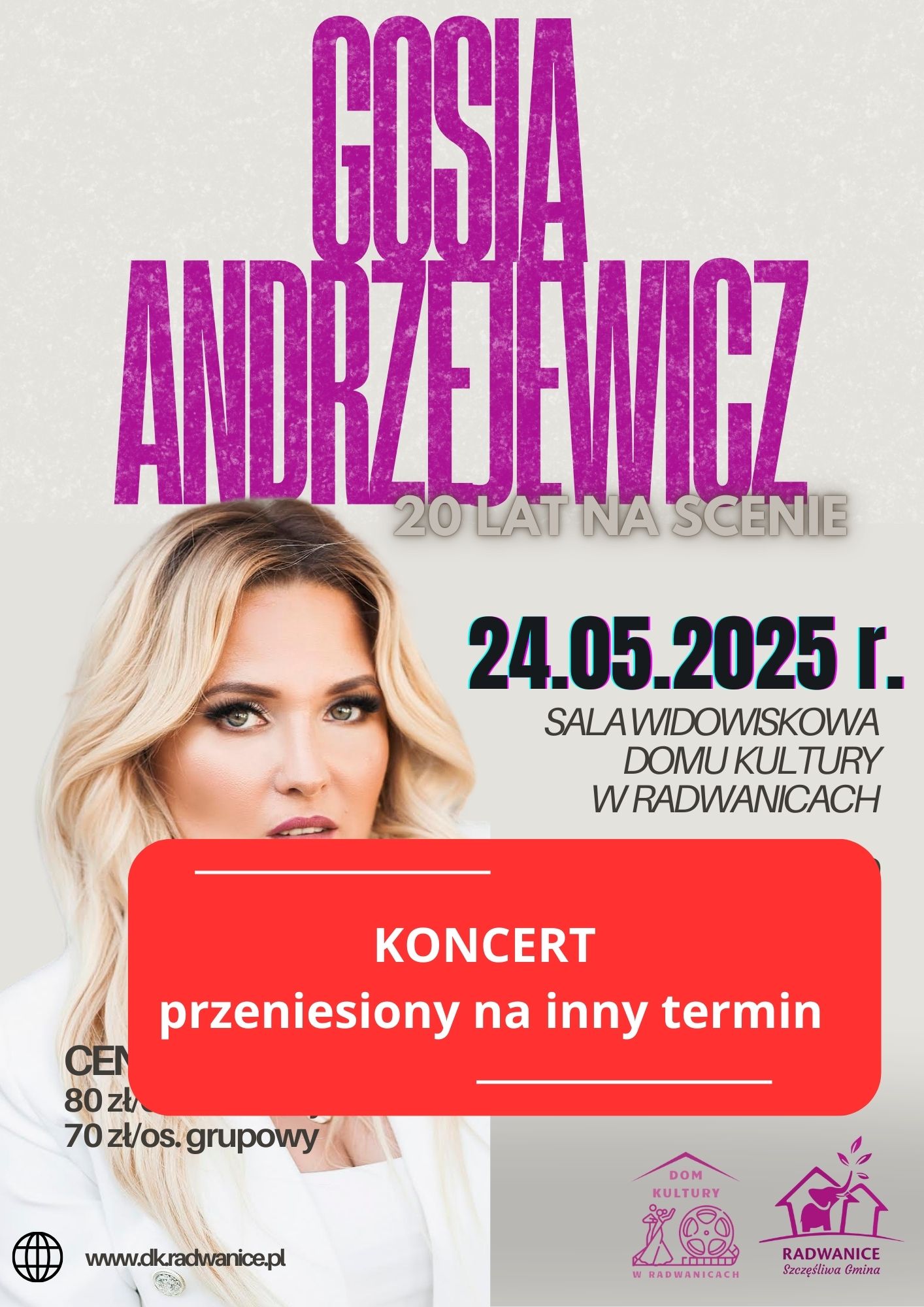 Ilustracja wprowadzenia: UWAGA! Koncert GOSI ANDRZEJEWICZ przeniesiony
