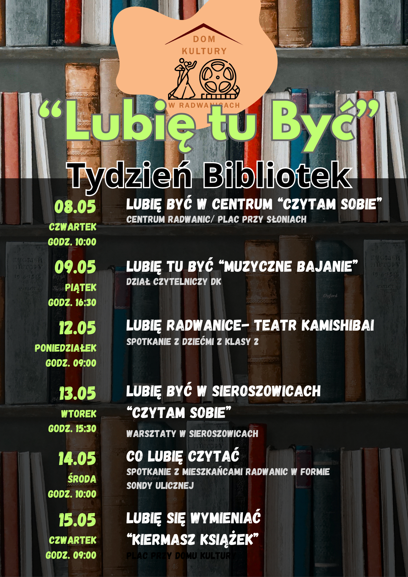 Ilustracja wprowadzenia: "Lubie tu być" Tydzień Bibliotek