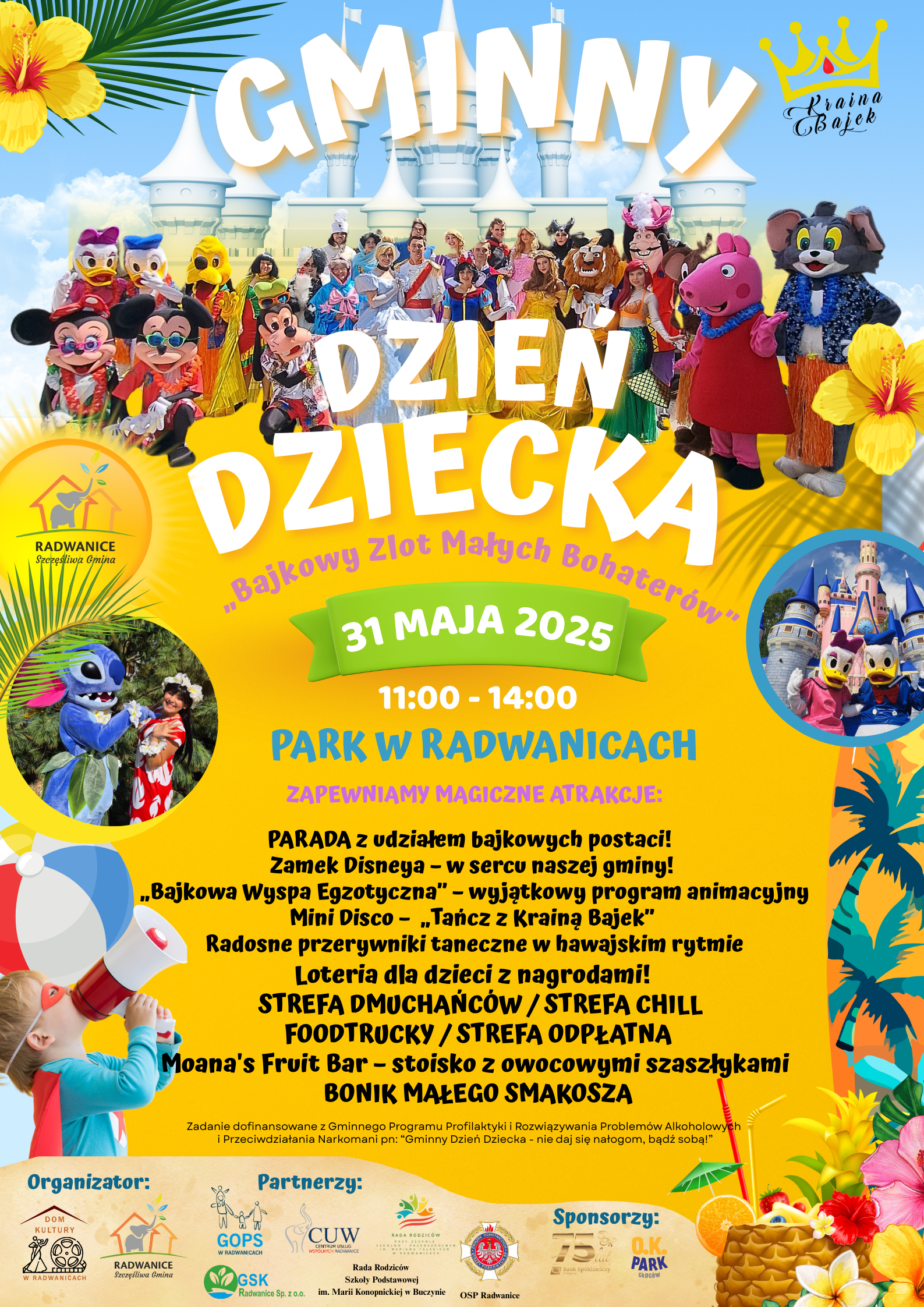 Ilustracja wprowadzenia: Bajkowy Dzień Dziecka w Gminie Radwanice 31.05 11:00-14:00